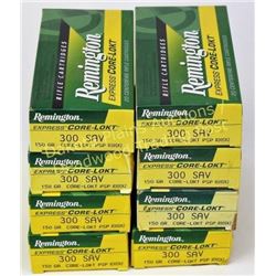 8 full boxes Remington .300 Savage. Est. 175-300