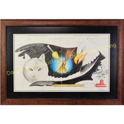 Large piece of ledger art 27"X16" art on Pennington county S.D. tax list for the year 1898, signed b