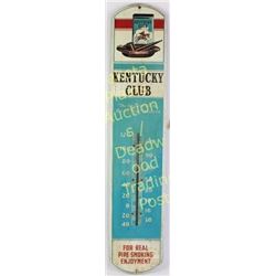 Large Kentucky club tobacco outdoor advertisement thermometer, 39" long.  Est. 75-175