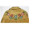 Image 2 : Beaded on moose hide jacket with cotton lining and outside pockets, shows good wearable condition, a