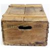 Image 2 : Early wooden Anhueser Busch Beer box with graphics on original hinging lid, 8" X 14" X 21".  Est. 15
