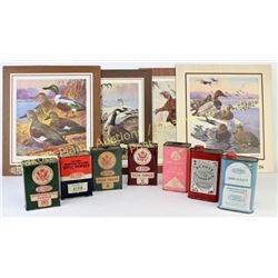 Collection of Dupont items includes tins and advertising prints.  Est. 50-100