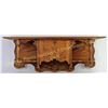 Image 2 : Antique oak clock wall shelf with center compartment, shelf shows original finish, 26" long.  Est. 5