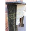 Image 1 : Early Victorian fireplace mantle with original faux painted black marble finish and scrolled corbles