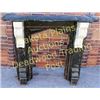 Image 3 : Early Victorian fireplace mantle with original faux painted black marble finish and scrolled corbles