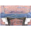 Image 5 : Early Victorian fireplace mantle with original faux painted black marble finish and scrolled corbles