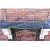 Image 6 : Early Victorian fireplace mantle with original faux painted black marble finish and scrolled corbles