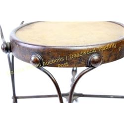 Antique childs ice cream chair stamped Chicago Wire Chair Co. Chicago Ill 20" tall showing nice orig