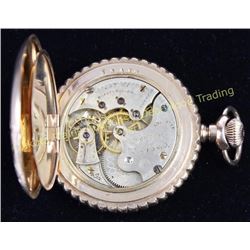 Hamden 16 size pocket watch Hunter cased 16 jewel SN 1033141 in 20 year rolled gold engraved case, f