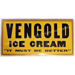 Original Vengold ice cream paper advertisement 12"X24" printed by Moore Co, Cochranton Pennsylvania,
