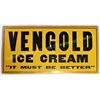 Image 1 : Original Vengold ice cream paper advertisement 12"X24" printed by Moore Co, Cochranton Pennsylvania,