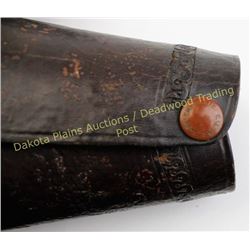 Pair leather Calgary Saddle Co cowboy cuffs marked on snaps, all showing very good condition.  Est. 