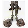 Image 1 : Pair of ornate early Mexican spurs double buttons, 2.5” rowels.  Est. 125-200