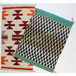 Collection of 2 small Navajo rugs both good, 29"X33" and 20"X38"  Est. 150-250
