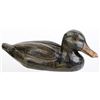 Image 1 : Hand carved and painted wooden decoy similar size to a green winged tail, showing great patina, glas