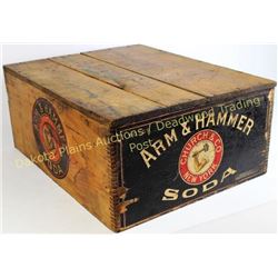 Arm & Hammer wooden crate 19.5 X15.5 X8 , box shows nice paper label, stamped graphics on three side