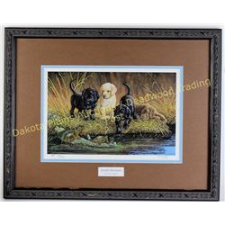Print titled "Turtle Hunters" by Terry Doughty, artist's proof, numbered 192/300, image size 12"X7.5