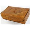 Image 2 : Tooled leather box 9.5"X6"X3", probably for shaving, front stamped Mexico, pig skin lined inside, go