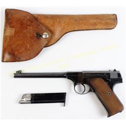 Colt Woodsman 22 cal SN 70145 pre-war semi automatic pistol made in 1930, 6.5" barrel, blue finish, 