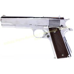 Ithaca model 1911 A1 U.S. Army .45 cal SN 2624047 semi-automatic pistol, shows old nickel refinish, 