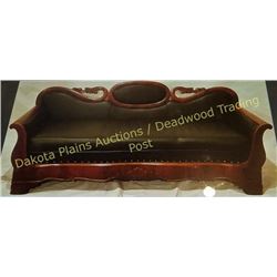 Empire sofa c. 1860's in figural mahogany, expertly reupholstered, black top grade leather, 84" long