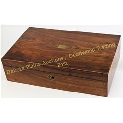 19th century Rosewood lap writing desk inner writing panels replaced, otherwise good condition.  5"X