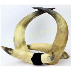 Antique horn table top easel 11" wide, 9" tall.  Est. 200-300.