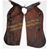 Image 1 : Unmarked Batwing Chaps applied brands on lower corners, good condition, perfect for cowboy cabin dec