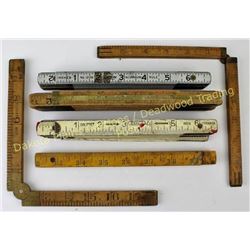 Collection of 6 Vintage folding rules including Stanley brass mounted No. 7.  Est. 25-50