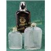 Image 2 : Collection of 3 early whiskey flasks including leather example advertising House of St. Croix, St. P