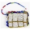 Image 1 : Tiny Sioux beaded childs toy bag 1 3/8"X 1 7/8" sinew sewn lazy stitched on native tanned leather, r