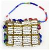 Image 2 : Tiny Sioux beaded childs toy bag 1 3/8"X 1 7/8" sinew sewn lazy stitched on native tanned leather, r
