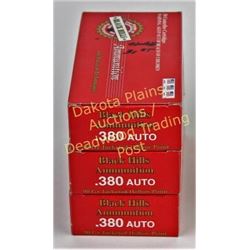 3 full boxes Black Hills Ammunition .380 auto.  Est. 25-75