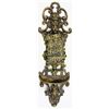 Image 1 : Fancy ornate Victorian match holder brass with man of the North pattern, 11" long.  Est. 50-100