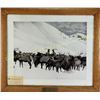 Image 1 : Large Union Pacific Railroad picture entitled Feeding Elk, Jackson Hole Country Winter 1907-1908, or