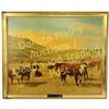 Image 2 : "Montana Roundup" heavy cardboard lithograph produced by Northern Pacific Railway in original gold f