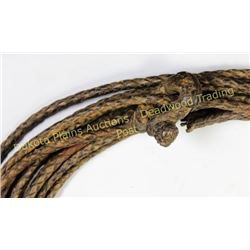 Good early rawhide reata approximately 40', great hondo and patina.  Est. 200-350