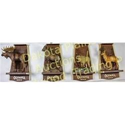 Set of 4 Olympia Beer Wildlife series 3D plaques c. 1970's including antelope, sheep, and moose, ori