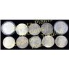 Image 1 : Collection of 10 Morgan Silver dollars mixed dates with no mint marks.  Est. 200-300