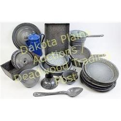 Large collection of antique gray enamel Est. 75-125