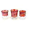 Image 1 : Collection of 3 antique souvenir cups and toothpick holder in red stained glass, all showing excelle