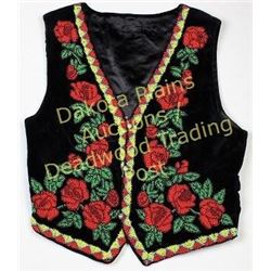 Vintage salish beaded on cloth vest approximately size M, excellent condition.  Est. 100-175