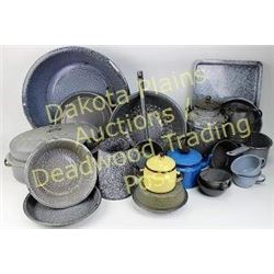 Large collection of antique gray granite ware Est. 50-100