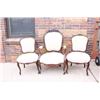 Image 1 : Collection of 3 Victorian carved parlor chairs in  Rosewood  rococo style with carved crests, includ
