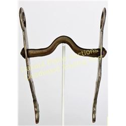 Large vintage lady leg engraved bit unmarked with copper mouthpiece, 7.5" long.  Est. 100-175