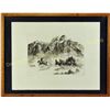 Image 1 : Original R.H. Palenski etching entitled "Pony Express" signed lower right corner, image size 7.5"X10