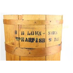 Paxton and Gallagher wooden coffee barrel good, early store collectable, stenciled W.B. Lown & Sons,
