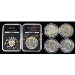 Collection of 6 Eisenhower one dollar coins Est. 50-100