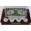 Image 1 : Collection of 5 includes 4 Eisenhower dollars and series 1899 Black Eagle one dollar silver certific