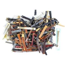 Large collection of watch bands many in high and exotic leather, new and vintage.  Est. 25-50